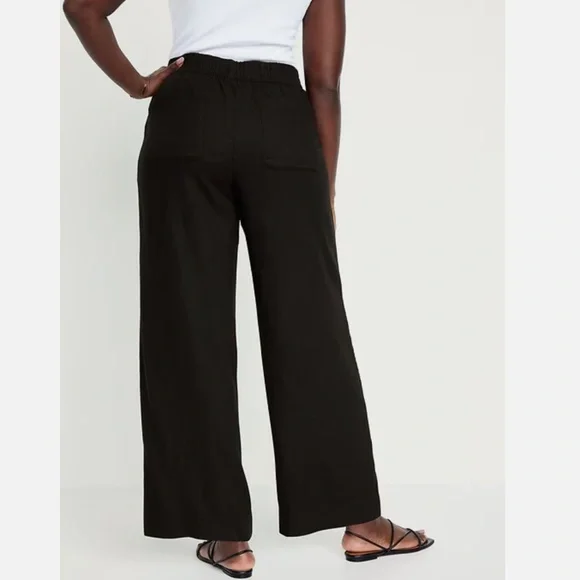 Old Navy High-Waisted Linen-Blend Wide-Leg Pants - Picture 2 of 4